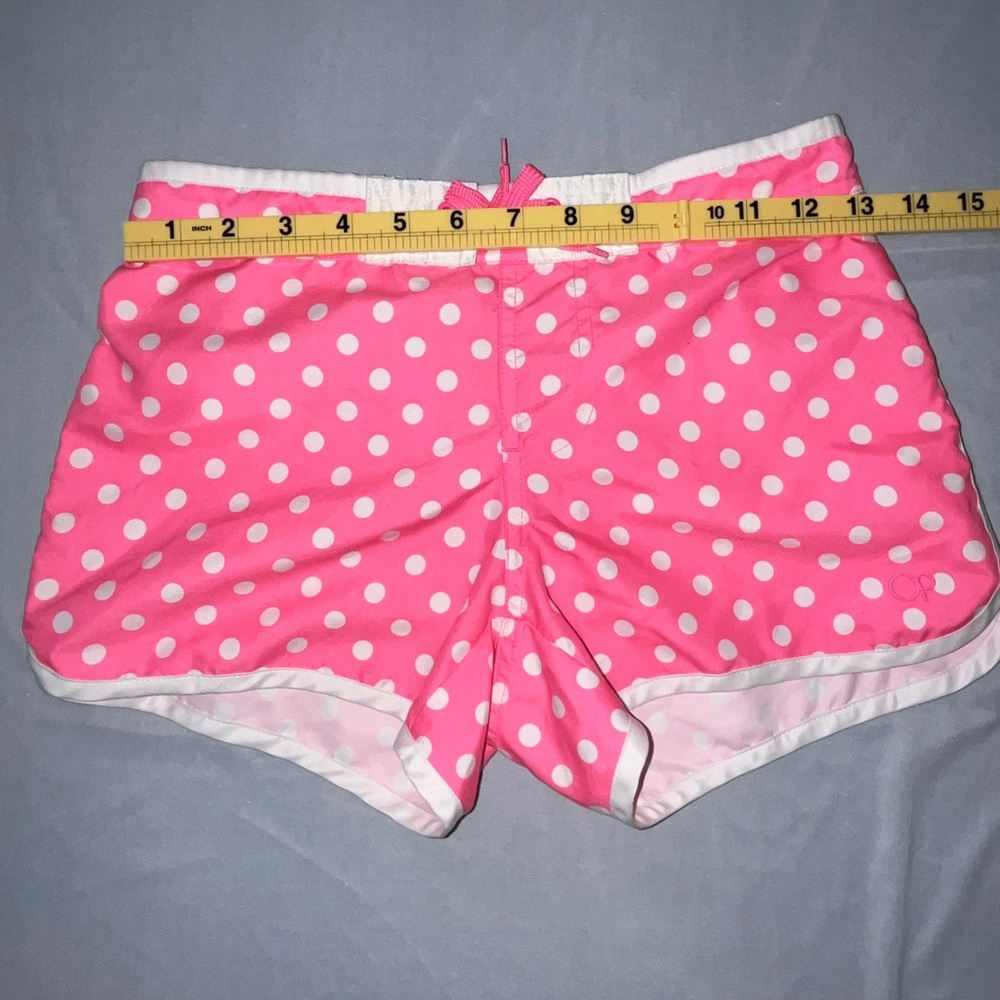 OP Swim Cover Pink Polka Dot Shorts Size 10-12
